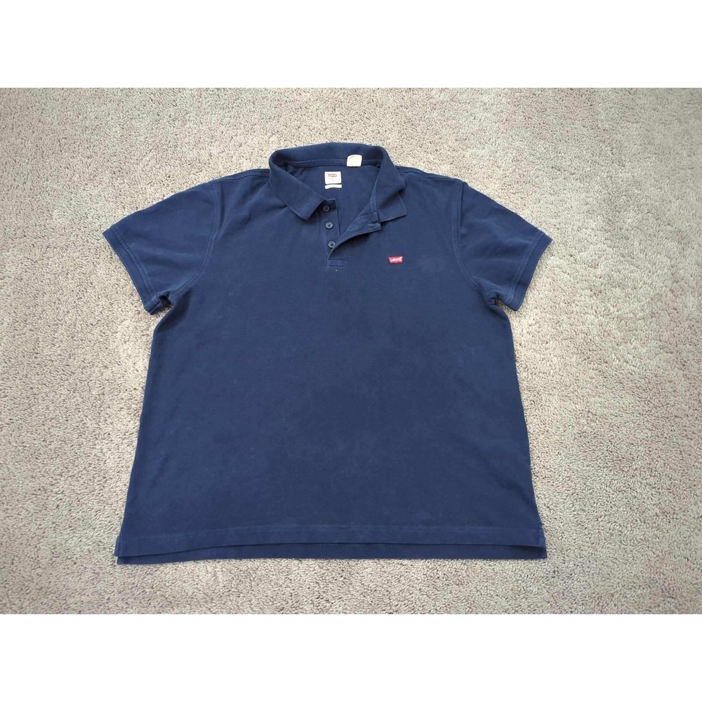 Levi's Polo Shirt Mens XL‎ Blue Short Sleeve Classic Fit Casual Standard